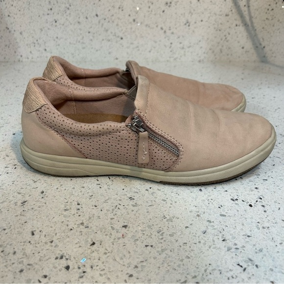 Earth Origins Elsie Pink Leather Slip On Casual Sneaker - Picture 2 of 11